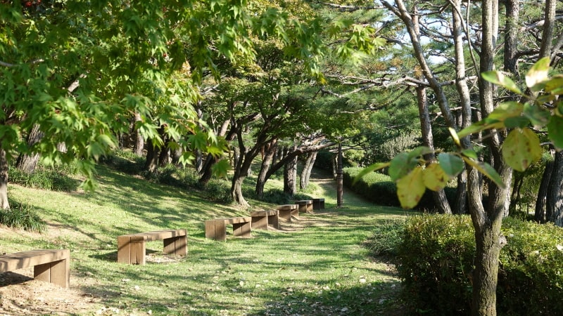 an open-air walkway